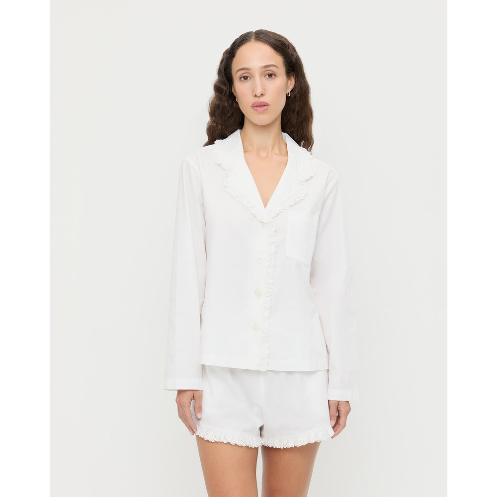 New Loeffler Randall Della Pajama Set in Cream Women's Size X-Small